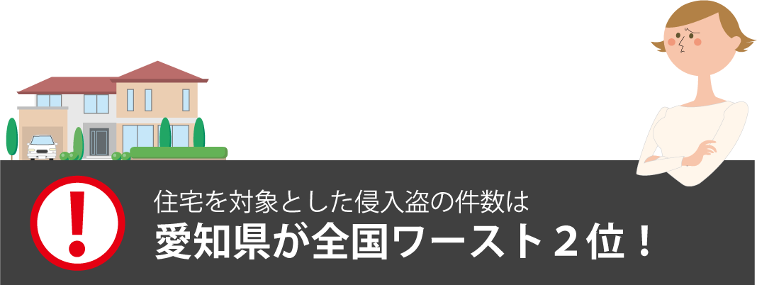 住宅を対象とした侵入盗の件数は愛知県が全国ワースト3位！