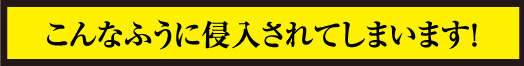 こんなふうに侵入されてしまいます！